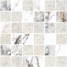 K9498838R001VTE0 Мозаика Marble-Stone Белый Матовый-Лаппато Ректификат (5х5) 30х30